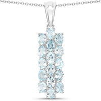9.88 Carat Genuine Blue Topaz .925 Sterling Silver 3 Piece Jewelry Set (Ring, Earrings, and Pendant w/ Chain)