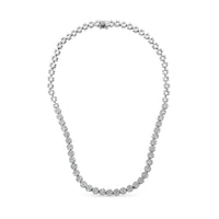 IGI Certified 14K White Gold 8.0 Cttw Pave Set Round-Cut Diamond Cluster Graduating Riviera Statement Necklace (H-I Color, I1 Clarity)