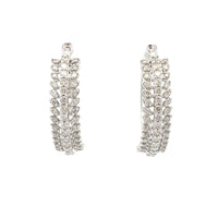 Natural 1.02ct Diamond Hoop Earrings 10KT White Gold