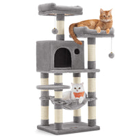 Cat Tree, 44.1-Inch Multi-Level Tower, 11 Scratching Posts
