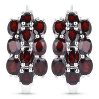 10.40 Carat Genuine Garnet .925 Sterling Silver 3 Piece Jewelry Set (Ring, Earrings, and Pendant w/ Chain)