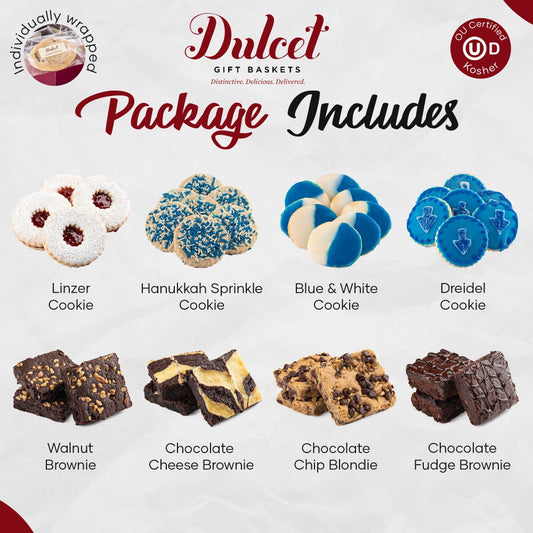 Deluxe Hanukkah Dreidel Cookie Gift Basket - BIG FRENCHIES