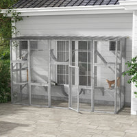 Playground Cat Window Box Outside Enclosure For Multiple Cats W Shelves & Bridges, Gray,Multiple Packages Shipped. Pleas