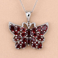 4.90 Carat Genuine Garnet .925 Sterling Silver Pendant
