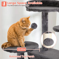 Ultimate 54-Inch Double Condo Cat Tree Tower with Scratching Post & Cozy Perch for Indoor Cats - Stylish Ashy Design - BIG FRENCHIES