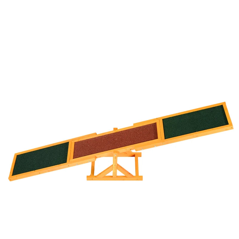 PawHut Wooden Dog Agility Seesaw For Balance Training And Exercise, Platform Equipment Run Game Toy, Weather Resistant P
