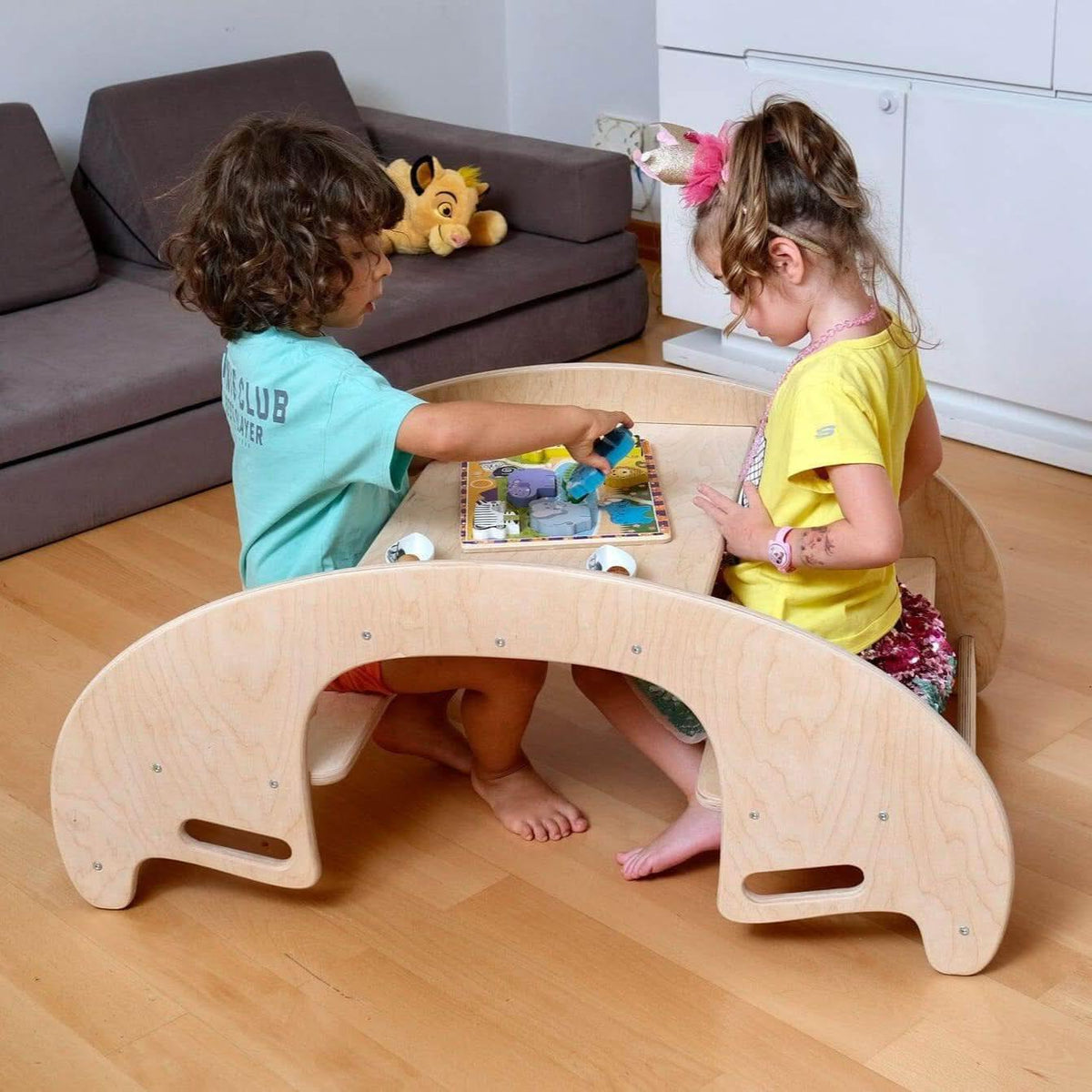 2in1-Montessori Wooden Seesaw-Table Chair Set - BIG FRENCHIES