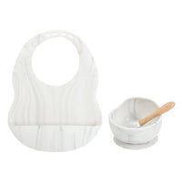 Colorful Silicone Feeding Set for Babies: Bib, Bowl, and Spoon