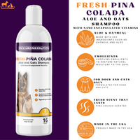 Piccardmeds4pets Piña Colada Aloe Oatmeal Pet Shampoo 16oz + Free Bandana!