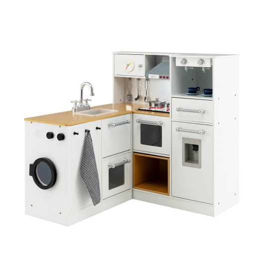 2-Pieces Wooden Kids Kitchen Playset with Light and Sound - BIG FRENCHIES