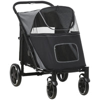 One-Click Foldable Stroller for Large Medium Small Dogs, Pet, Cats with Storage - BIG FRENCHIES