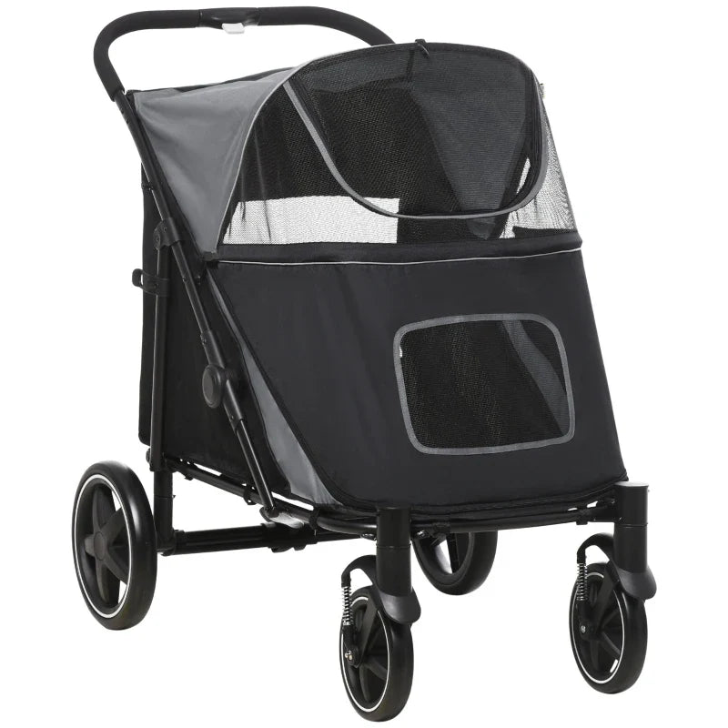 One-Click Foldable Stroller for Large Medium Small Dogs, Pet, Cats with Storage - BIG FRENCHIES