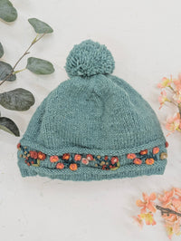 Mathilde Wool Knit Embroidered Hat - BIG FRENCHIES