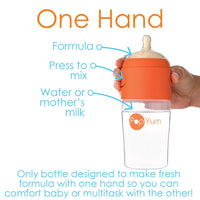 PopYum Orange Baby Bottle Set 4-Pack with White Drying Rack & Clear Drying Mat Bundle - BIG FRENCHIES