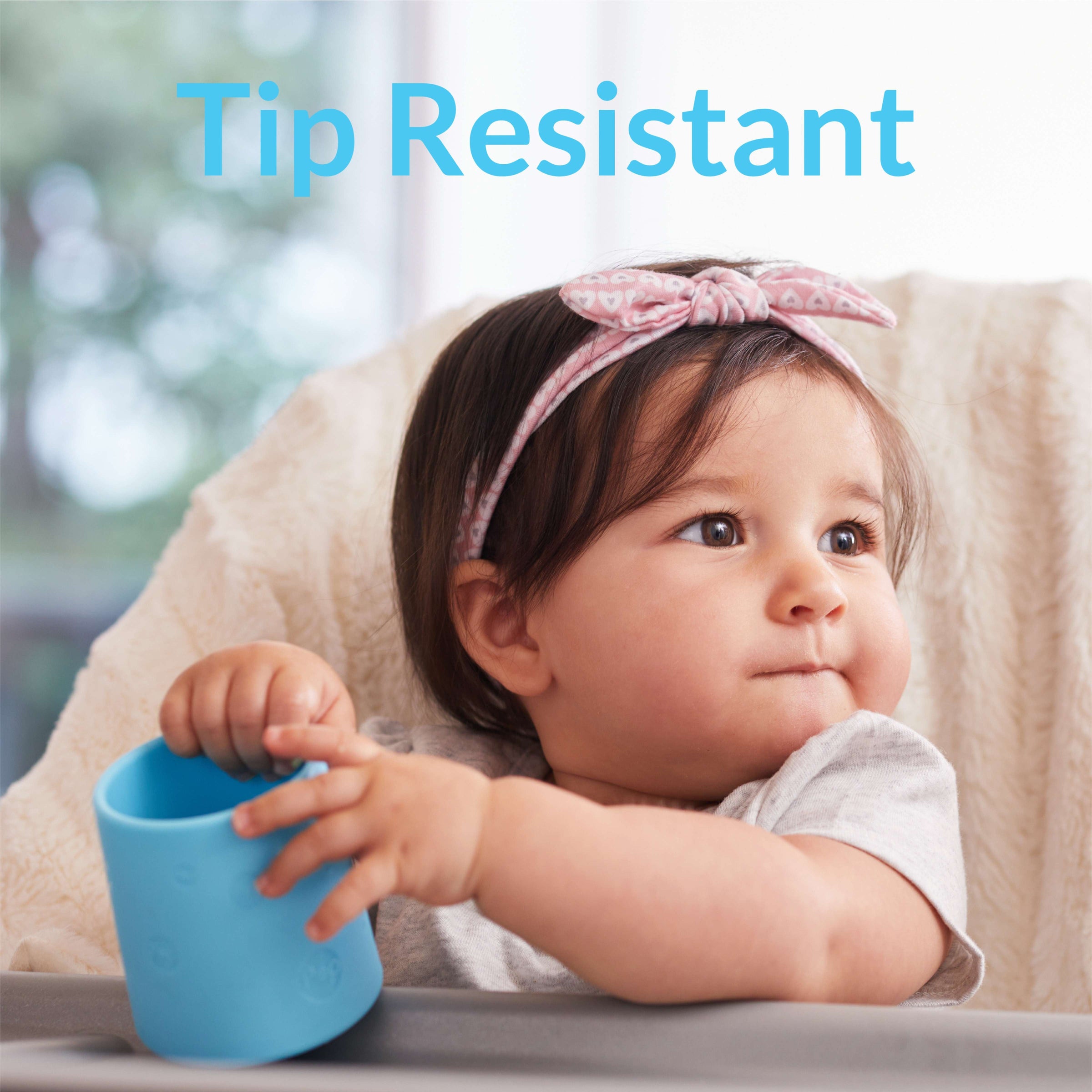 PopYum Silicone Training Cup 2-Pack for Baby and Toddler, handles, BPA Free, self feeding training, tumbler (mint green and pastel pink)