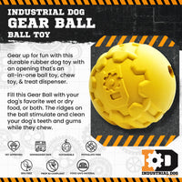Industrial Dog Ball Rubber Chew Toy for Heavy Chewers | Yellow | USA Made | SodaPup - BIG FRENCHIES