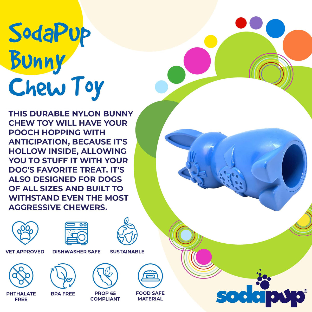 Bunny Nylon Chew Toy for Aggressive Chewers | Durable & USA Made - BIG FRENCHIES