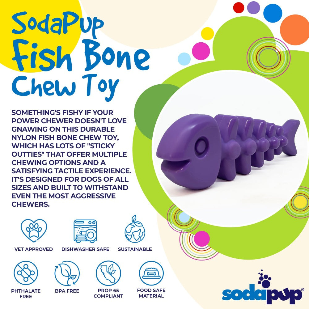 Fish Bone Nylon Dog Toy for Aggressive Chewers | USA Made | SodaPup - BIG FRENCHIES