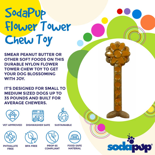 Flower Tower Nylon Chew Toy for Aggressive Chewers - USA Made Enrichment Toy - BIG FRENCHIES
