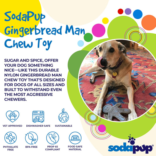 Gingerbread Man Nylon Dog Chew Toy for Aggressive Chewers | USA Made - BIG FRENCHIES