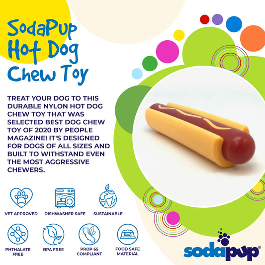 Hot Dog Nylon Dog Toy for Aggressive Chewers | USA Made | SodaPup - BIG FRENCHIES
