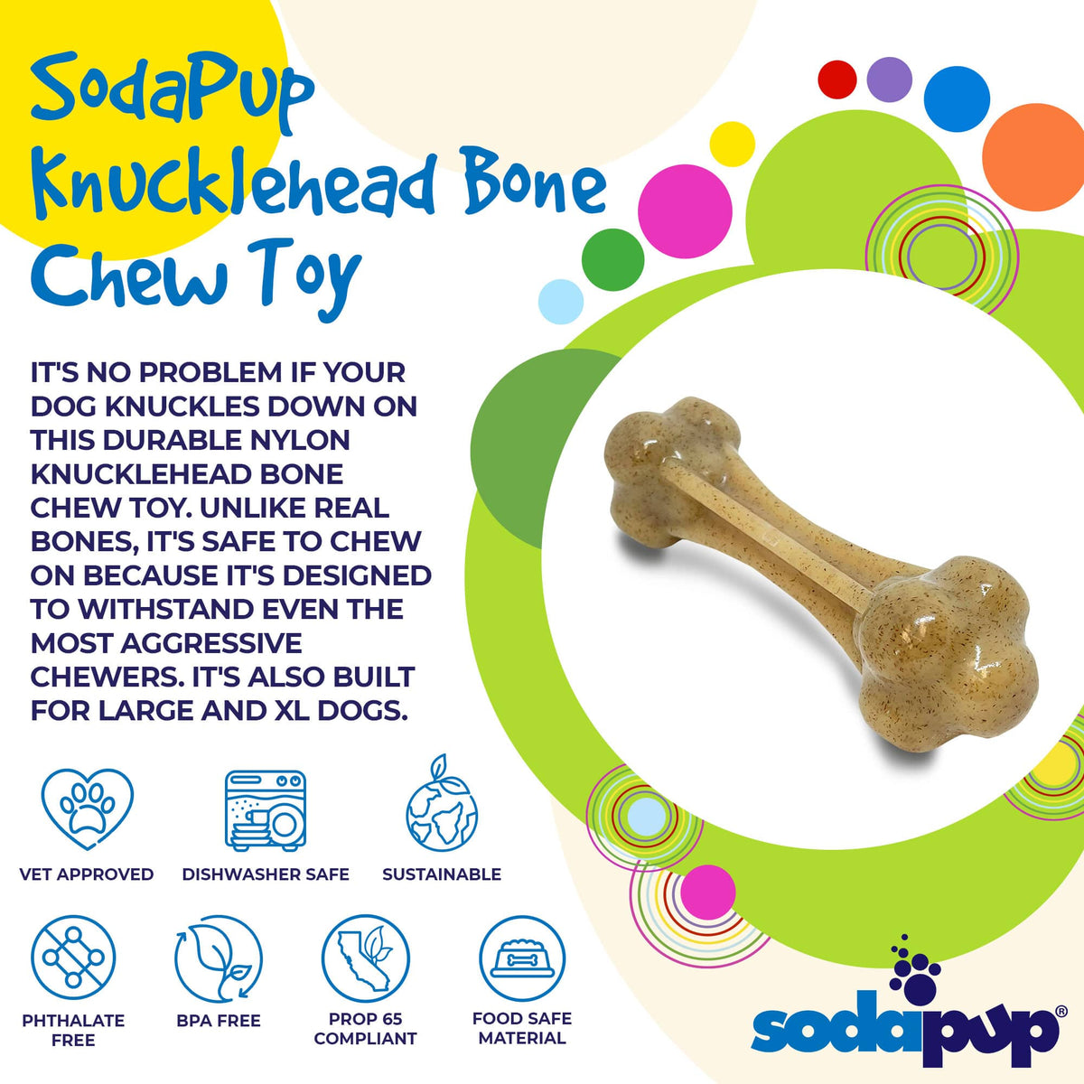 Knuckle Bone Nylon Dog Chew Toy for Aggressive Chewers | Made in USA - BIG FRENCHIES