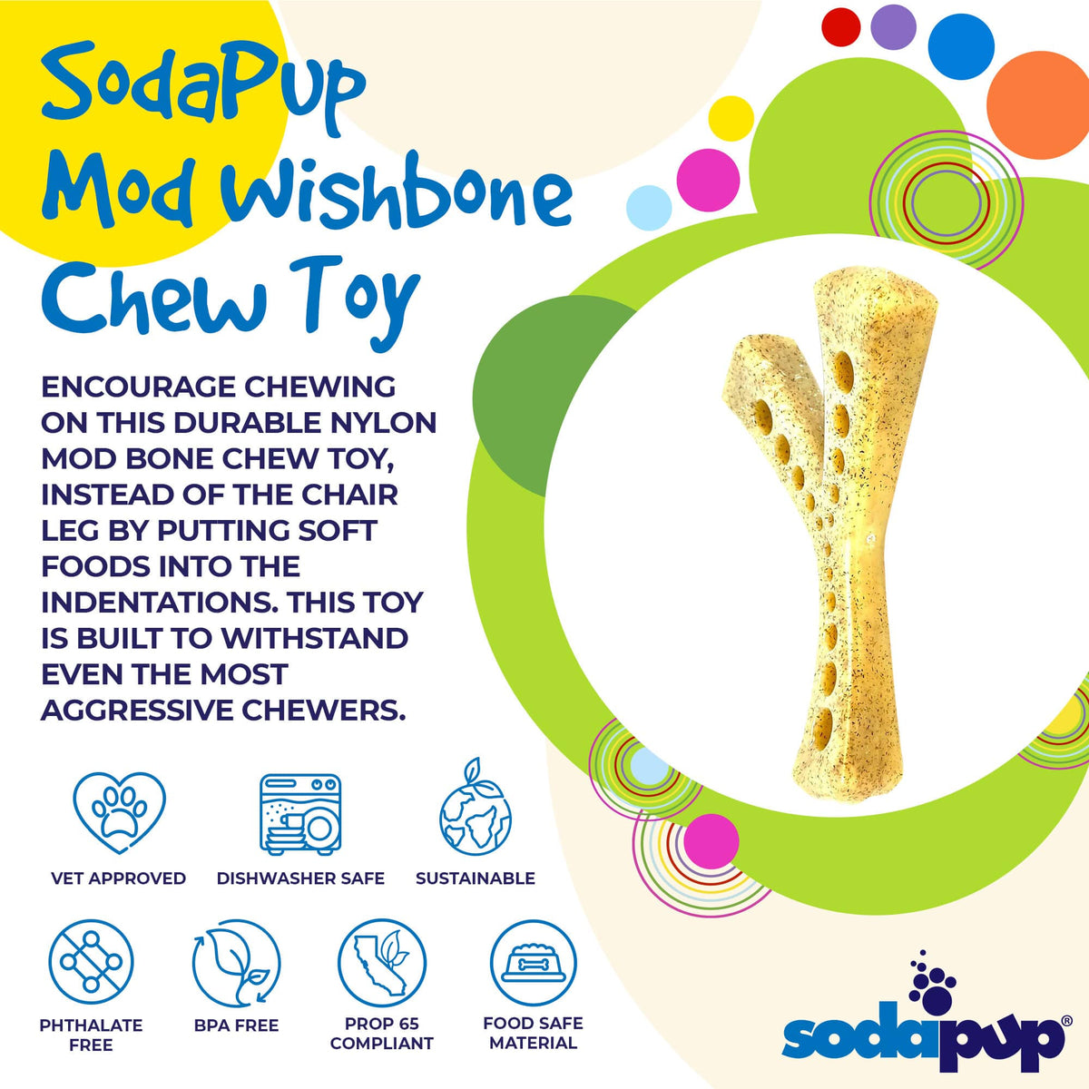 MOD Wishbone Nylon Dog Chew Toy for Aggressive Chewers | USA Made - BIG FRENCHIES
