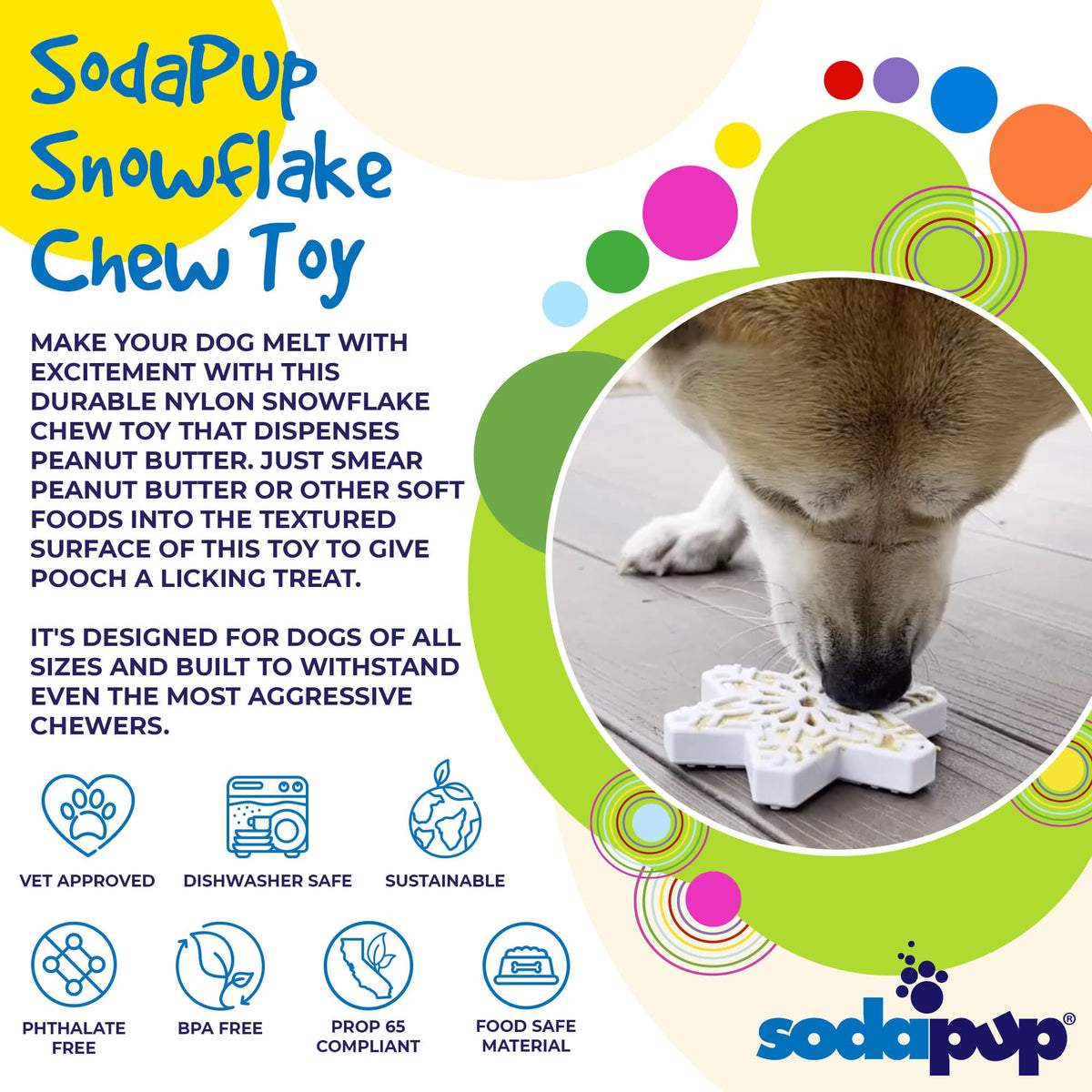 Snowflake Nylon Dog Chew Toy for Aggressive Chewers | USA Made & FDA Compliant - BIG FRENCHIES