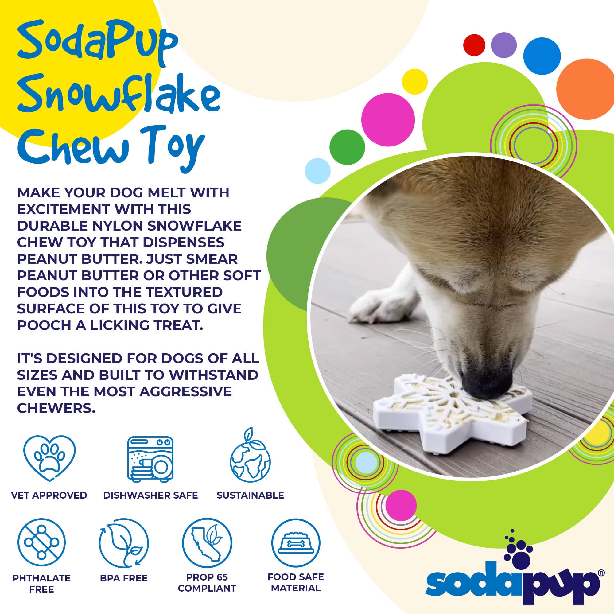 Snowflake Nylon Dog Chew Toy for Aggressive Chewers | USA Made & FDA Compliant - BIG FRENCHIES