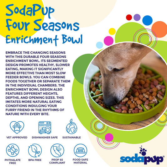 Four Seasons eTray - Shallow Slow Feeder Dog Bowl for Enrichment | USA Made - BIG FRENCHIES