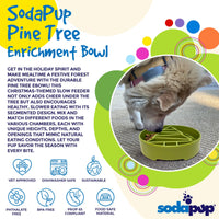 Pine Tree Christmas eBowl Deep Slow Feeder Dog Bowl for Enrichment | USA Made - BIG FRENCHIES