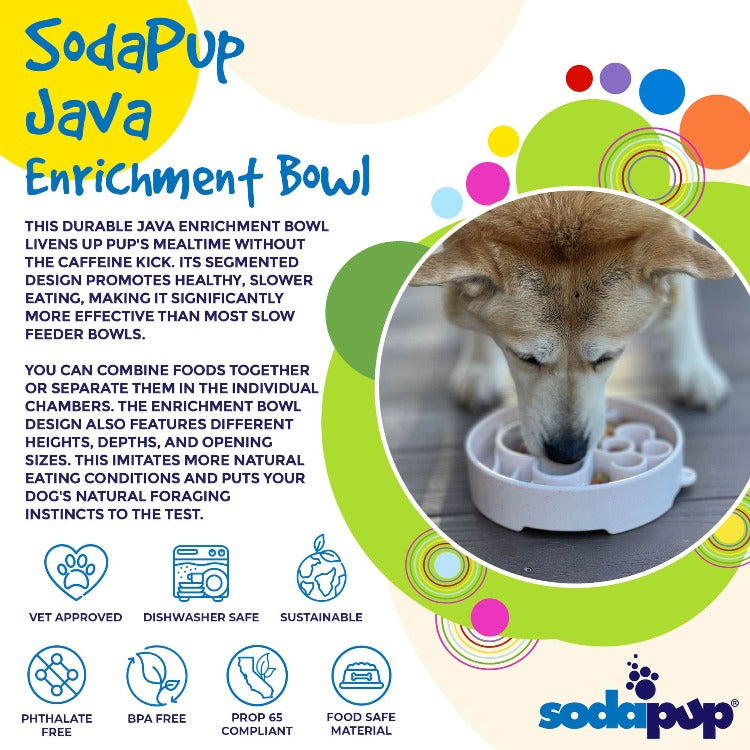 Java eBowl Deep Slow Feeder Dog Bowl for Enrichment | USA Made - BIG FRENCHIES