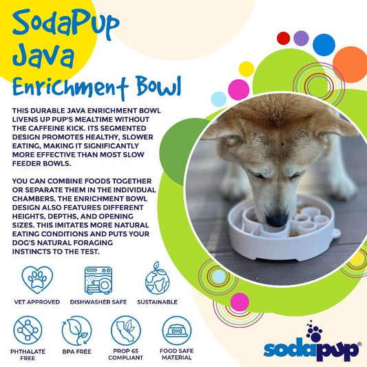 Java eBowl Deep Slow Feeder Dog Bowl for Enrichment | USA Made - BIG FRENCHIES