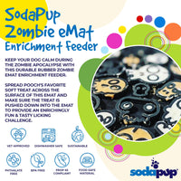 Zombie eMat - Enrichment Lick Mat for Dogs and Cats | Halloween Skull Design | SodaPup - BIG FRENCHIES