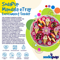 Mandala eTray Shallow Slow Feeder Dog Bowl for Enrichment | USA Made - BIG FRENCHIES
