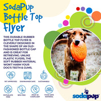 Bottle Top Flyer Rubber Frisbee for Dogs | Orange | Vet Approved | USA Made - BIG FRENCHIES