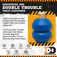 Double Trouble Dog Toy - Dual Chamber Treat Dispenser for Large Dogs | USA Made - BIG FRENCHIES