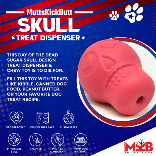 Sugar Skull Dog Chew Toy & Treat Dispenser - USA Made | SodaPup - BIG FRENCHIES