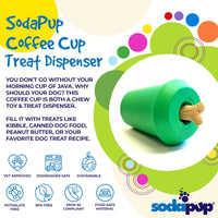Coffee Cup Rubber Dog Chew Toy for Power Chewers | Treat Dispenser | USA Made - BIG FRENCHIES