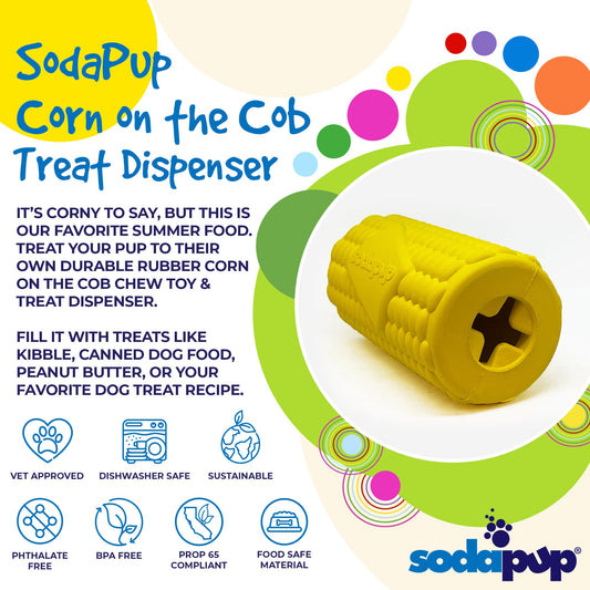 Corn on the Cob Dog Toy - Durable Rubber Treat Dispenser | USA Made - BIG FRENCHIES