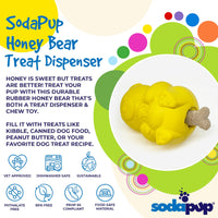 Honey Bear eDispenser - Durable Rubber Treat Dispenser for Dogs | USA Made - BIG FRENCHIES