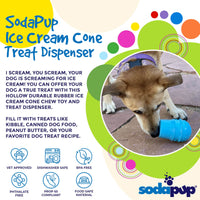 Ice Cream Cone Rubber Dog Chew Toy for Power Chewers | USA Made | SodaPup - BIG FRENCHIES