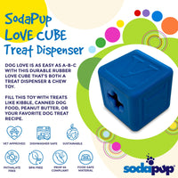 Love Cube eDispenser - Durable Rubber Chew Toy & Treat Dispenser | USA Made - BIG FRENCHIES