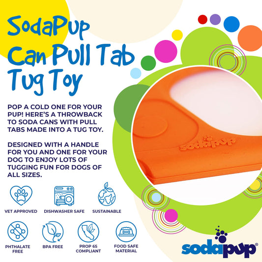 Pop Top Rubber Tug Toy for Interactive Play | Heavy Chewers | USA Made | SodaPup - BIG FRENCHIES