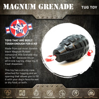 USA-K9 Magnum Grenade - Black Magnum Rubber Chew Toy for Extreme Chewers | USA Made - BIG FRENCHIES