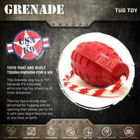 USA-K9 Grenade Rubber Dog Chew Toy | K9 Handler Reward Toy | Blue | USA Made - BIG FRENCHIES