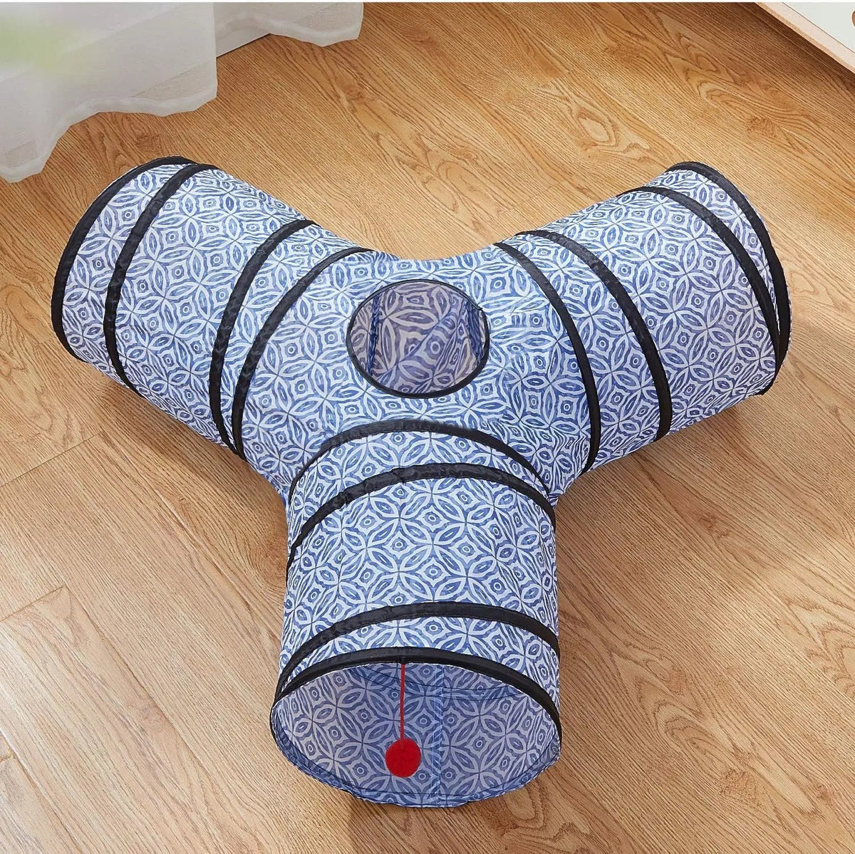 3-Way Collapsible Tunnel Cat Toy with Ball & Peek Hole for Indoor Cats & Kittens-Pet Toys-BIG FRENCHIES-Wags & Whiskers Pet Supply