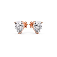 Three-Prong Pear Diamond Solitaire Stud Earrings (1.00ct - 10.00ct)