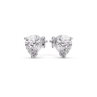 Three-Prong Pear Diamond Solitaire Stud Earrings (1.00ct - 10.00ct)