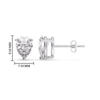 Three-Prong Pear Diamond Solitaire Stud Earrings (1.00ct - 10.00ct)